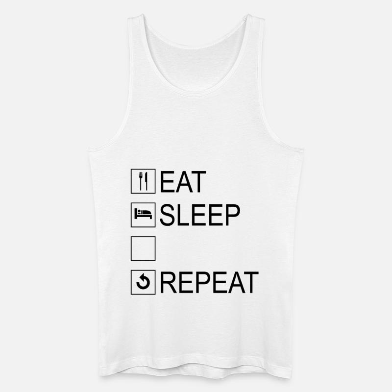 Eat Sleep Repeat Template - Männer Bio Tank Top - Weiß
