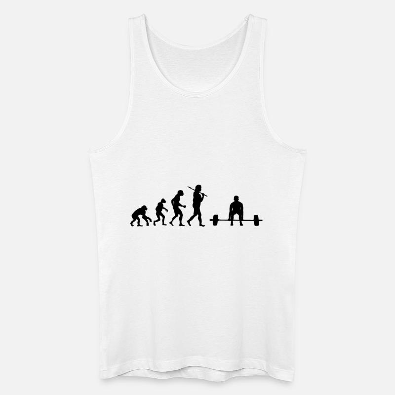 Evolution Gewichtheber - Männer Bio Tank Top - Weiß