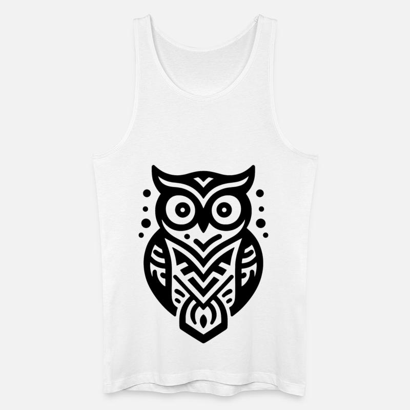 Eule Indianer Tierkreiszeichen - Männer Bio Tank Top - Weiß