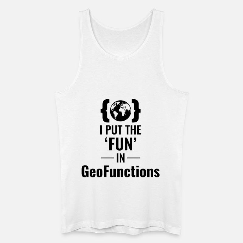 GeoFunctions GIS Programming Developer Fun - Men’s Organic Tank Top - white
