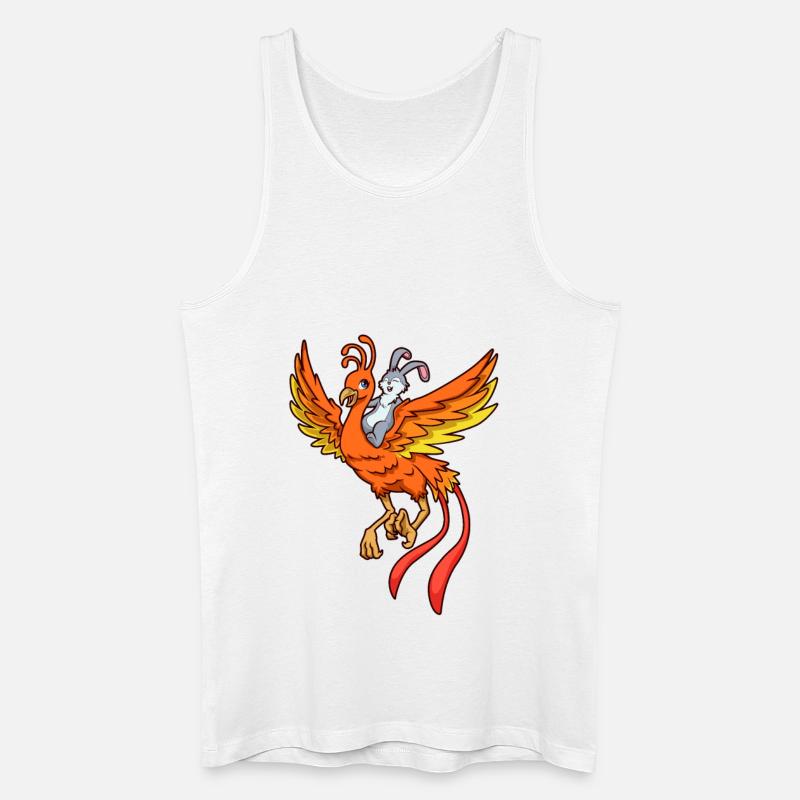 Hase reitet auf Phoenix - Männer Bio Tank Top - Weiß