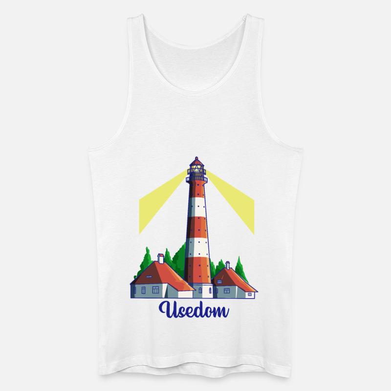 Leuchtturm - Insel Usedom - Männer Bio Tank Top - Weiß