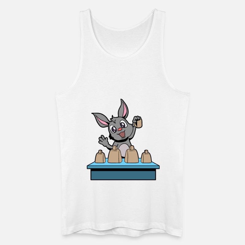 Comic Rabbit joue cowbells - Débardeur bio Homme - blanc
