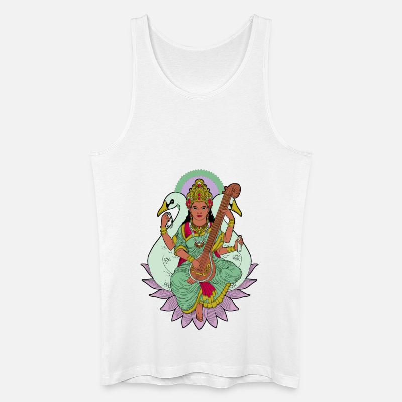 Hindu Gott - Saraswati - Männer Bio Tank Top - Weiß