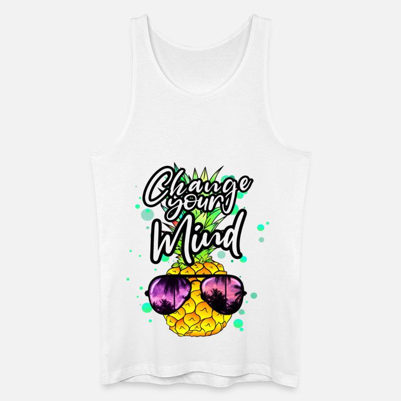 coole Ananas Change your Mind - Männer Bio Tank Top - Weiß
