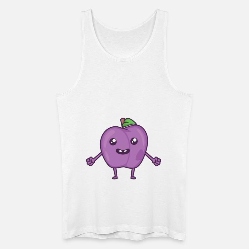 Kawaii Comic Pflaume - Männer Bio Tank Top - Weiß