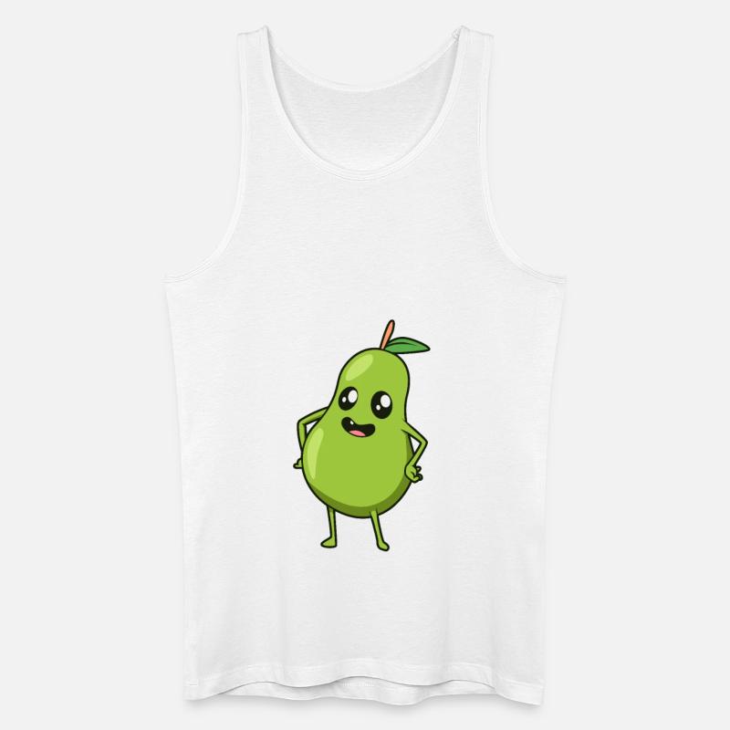 Kawaii Comic Birne - Männer Bio Tank Top - Weiß