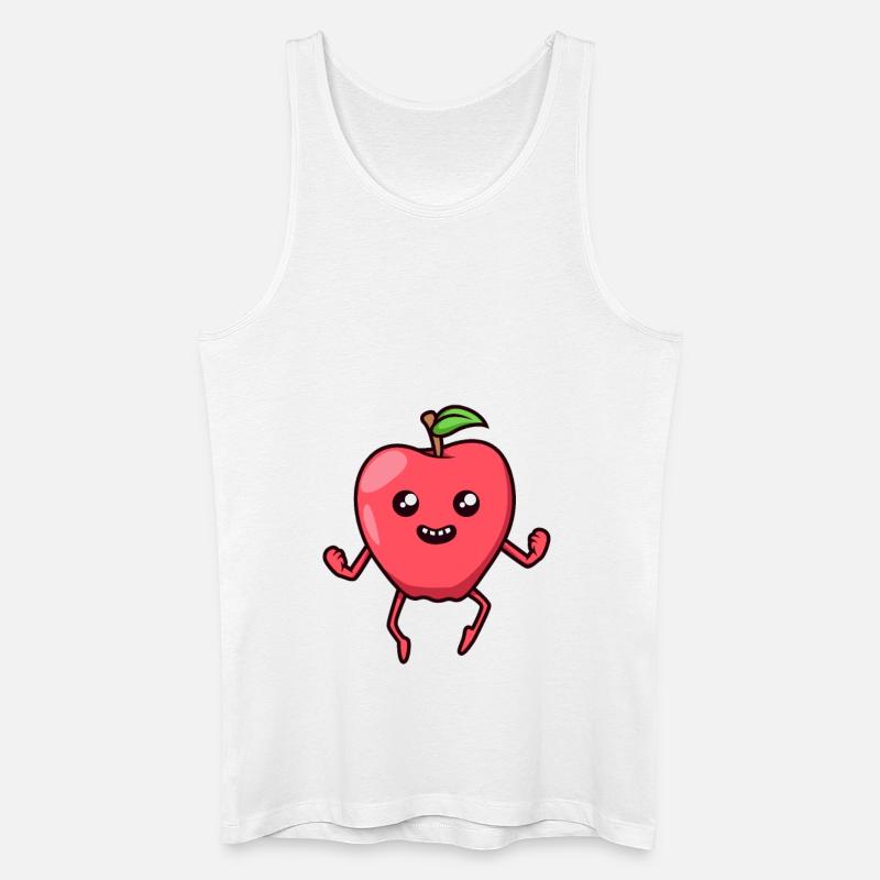 Kawaii Comic Apfel - Männer Bio Tank Top - Weiß