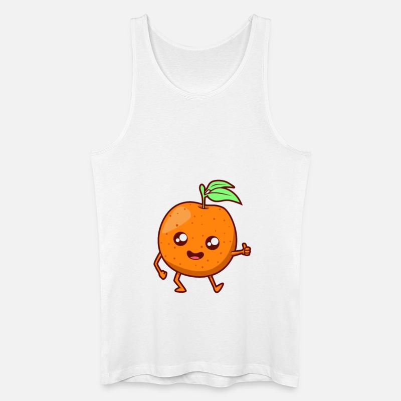 Kawaii Comic Orange - Männer Bio Tank Top - Weiß