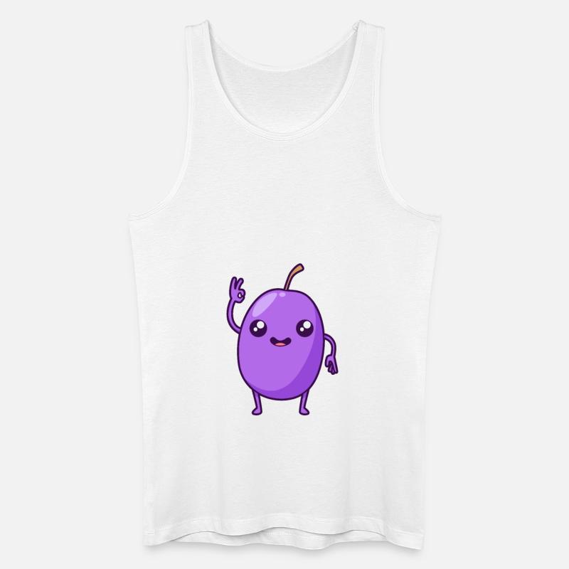 Kawaii Comic Weintraube - Männer Bio Tank Top - Weiß