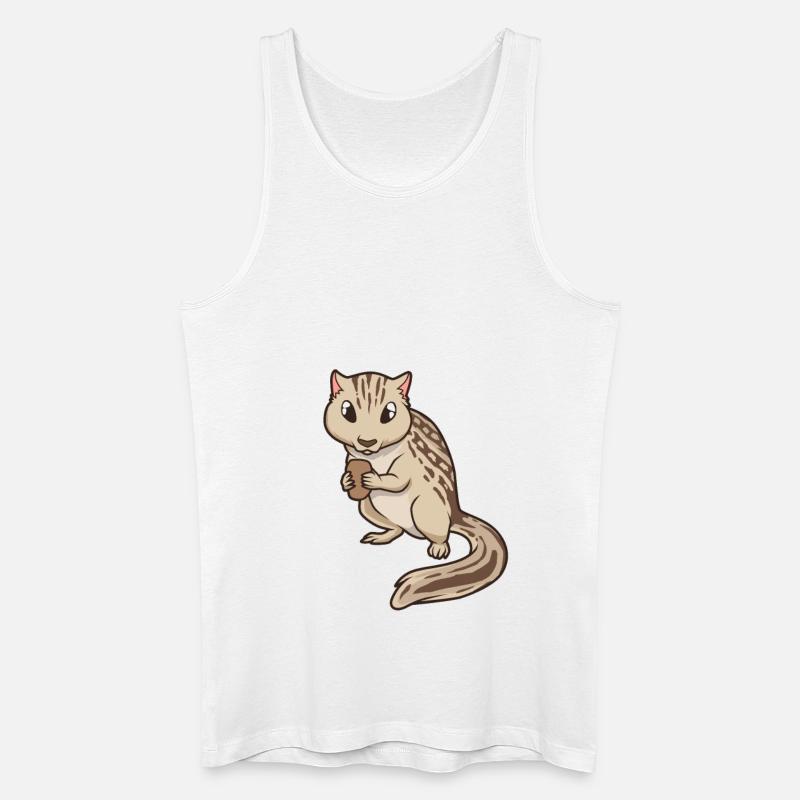 Kawaii Dreizehnstreifen Hörnchen - Männer Bio Tank Top - Weiß
