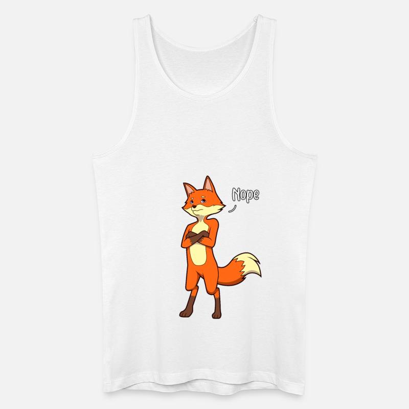 Fuchs Neinsager - Nope - Männer Bio Tank Top - Weiß