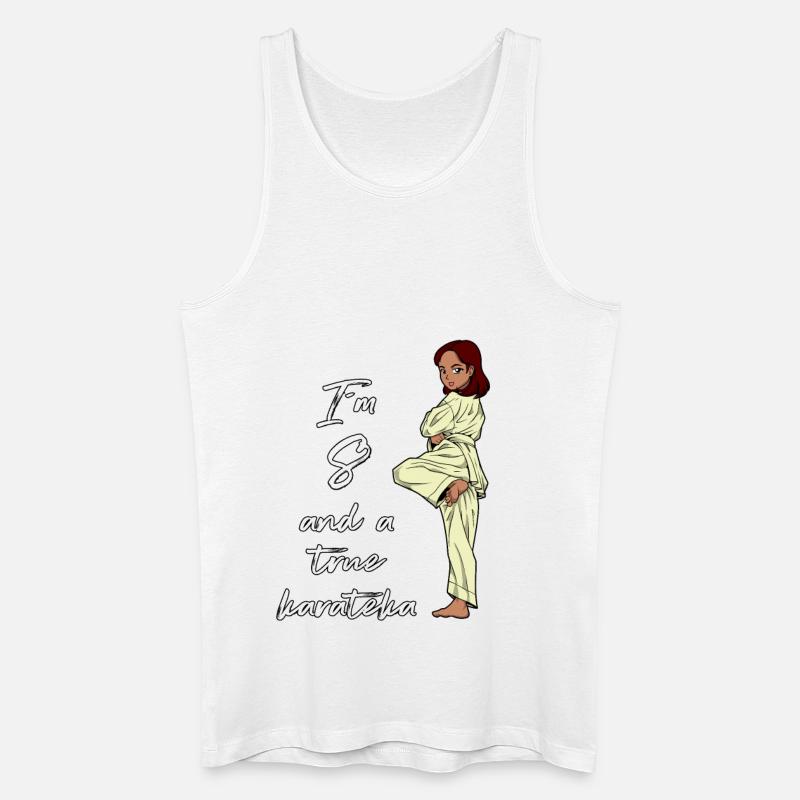 Ich bin 8 - Mädchen Karate - Männer Bio Tank Top - Weiß