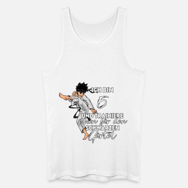 Ich bin 5 - Jungen Karate - Männer Bio Tank Top - Weiß