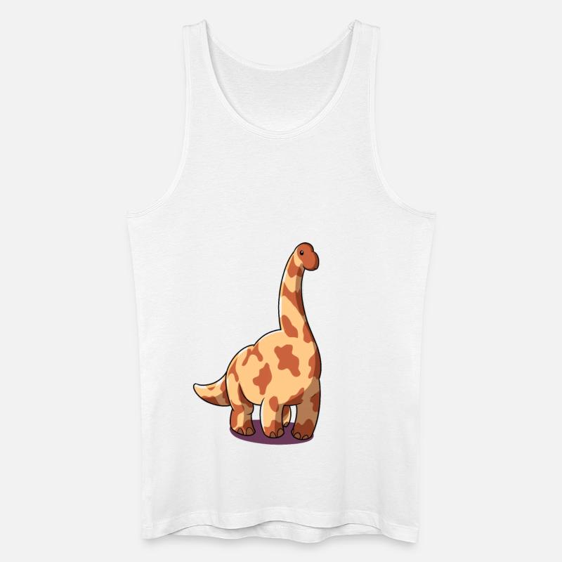 Cartoon Brachiosaurus - Männer Bio Tank Top - Weiß