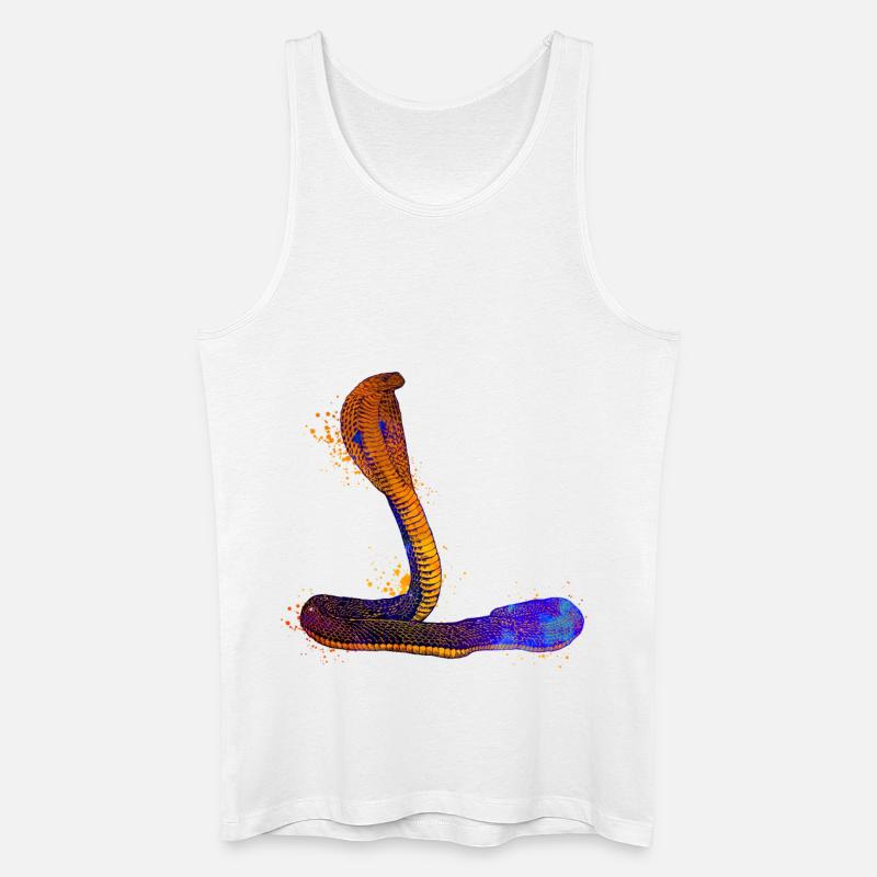 Farbenfrohe Kobra - Männer Bio Tank Top - Weiß