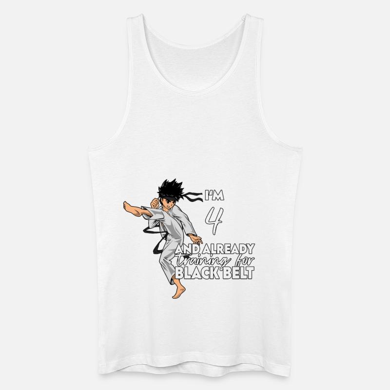 Ich bin 4 - Jungen Karate - Männer Bio Tank Top - Weiß