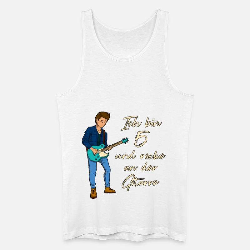 Ich bin 5 - Jungen Gitarrist - Männer Bio Tank Top - Weiß