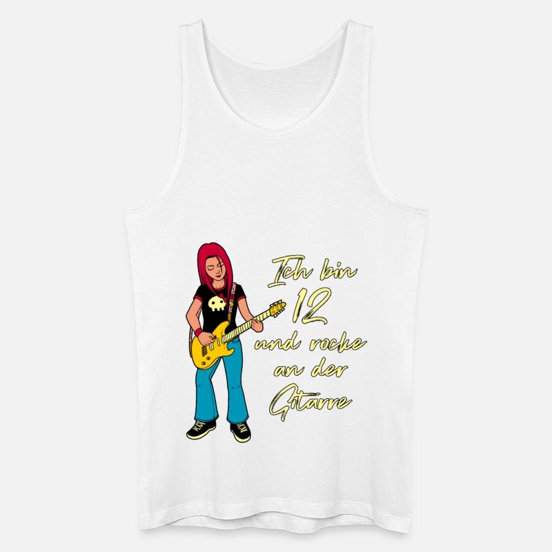 Ich bin 12 - Mädchen Gitarrist - Männer Bio Tank Top - Weiß
