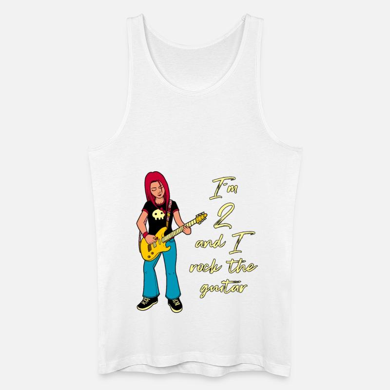 Ich bin 2 - Mädchen Gitarrist - Männer Bio Tank Top - Weiß