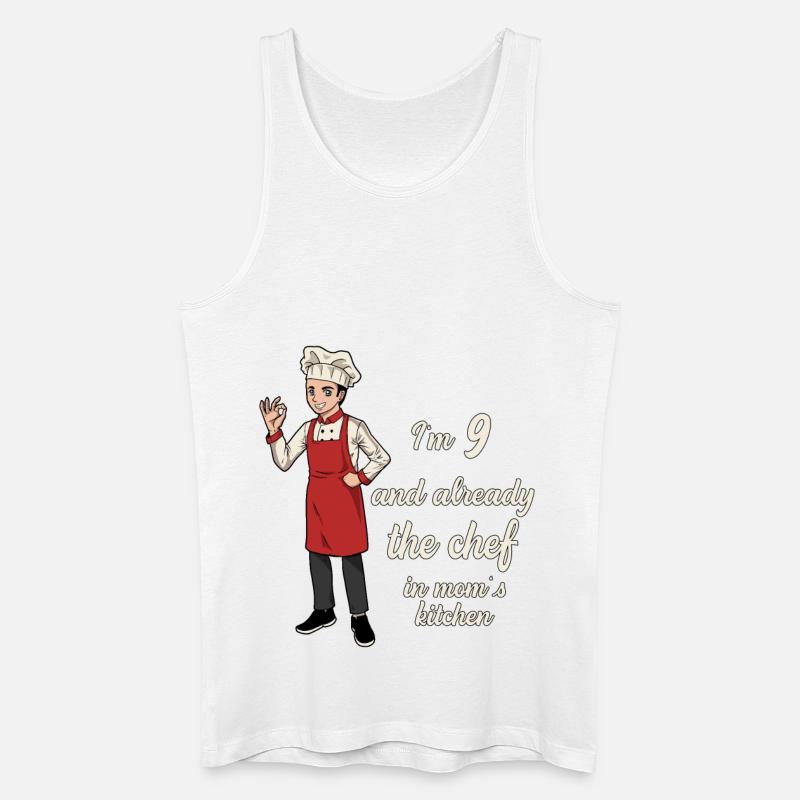 Ich bin 9 - Jungen Koch - Männer Bio Tank Top - Weiß