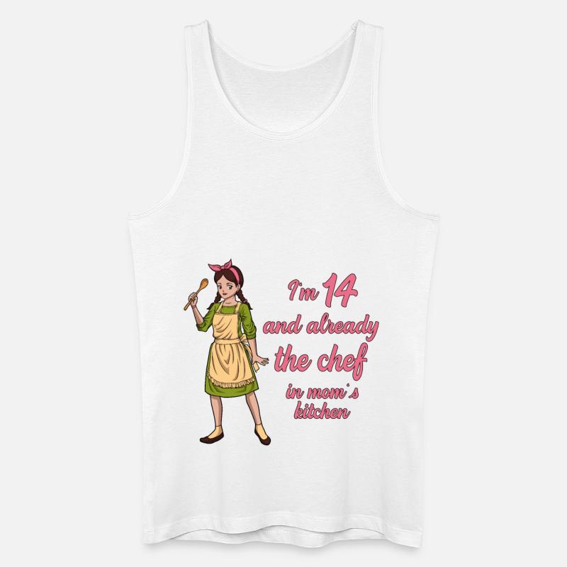 Ich bin 14 - Mädchen Koch - Männer Bio Tank Top - Weiß