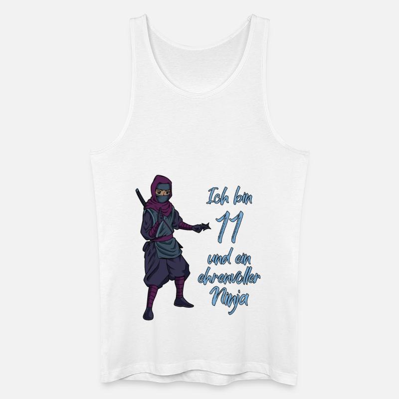Ich bin 11 - Jungen Ninja - Männer Bio Tank Top - Weiß