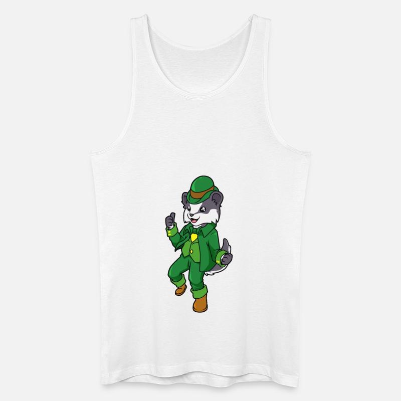 Dachs Leprechaun - St Patricks Dachs - Männer Bio Tank Top - Weiß