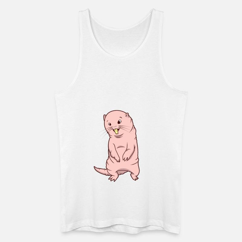 Kawaii Nacktmull - Männer Bio Tank Top - Weiß