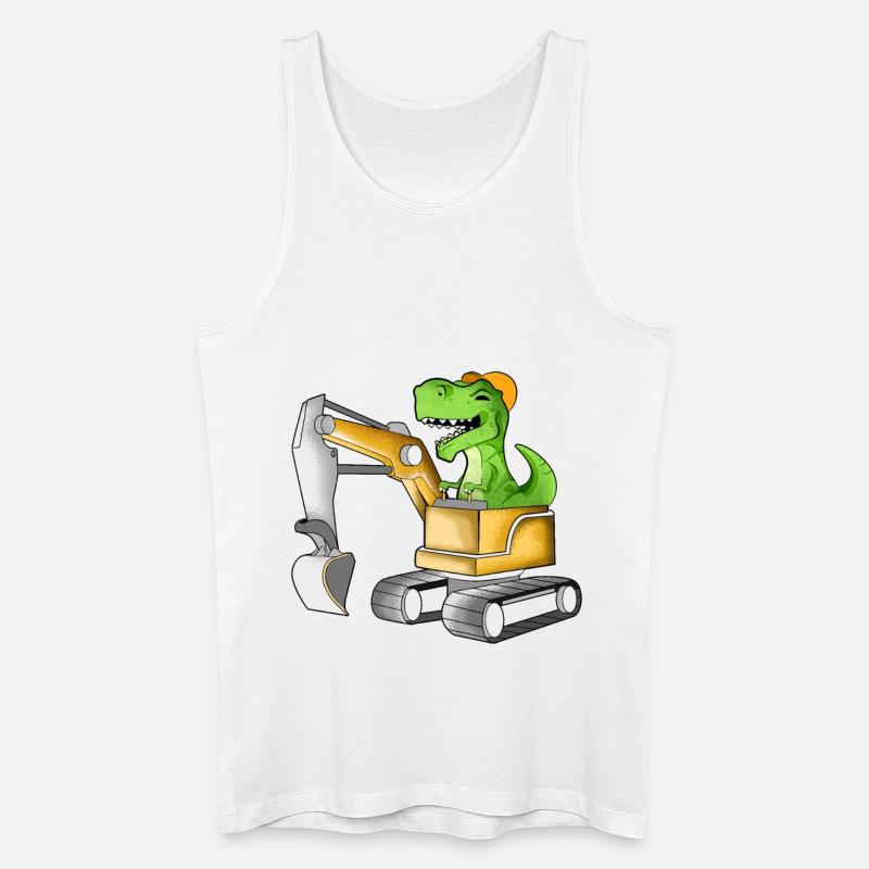 TREX fährt Bagger - Baggerfahrer - Männer Bio Tank Top - Weiß