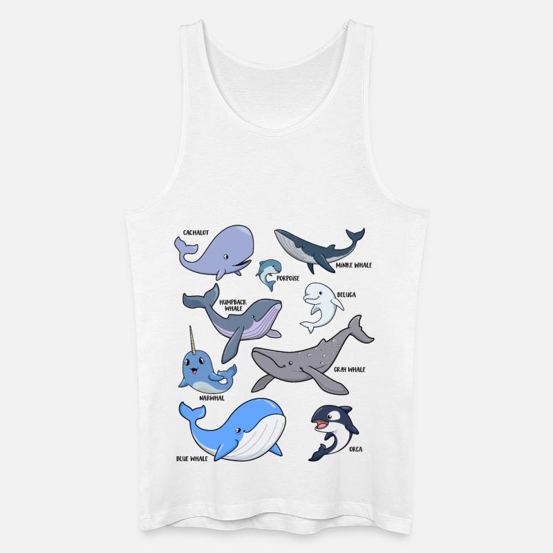 Viele verschiedene Walarten - Männer Bio Tank Top - Weiß