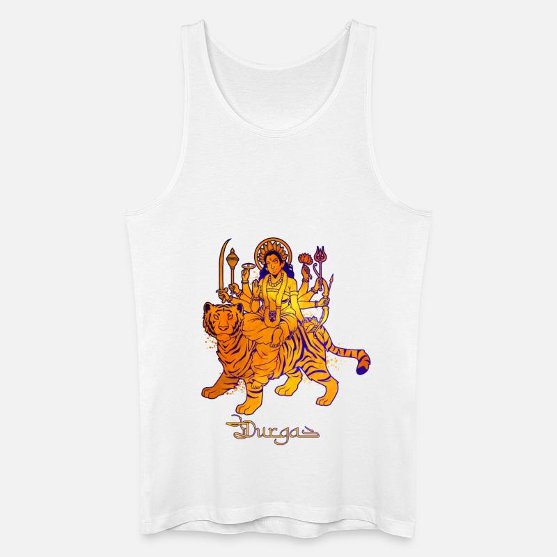 Hindu Gott - Durga - Männer Bio Tank Top - Weiß