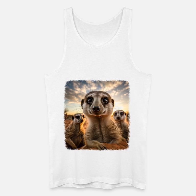 Meerkat realistic Erdmännchen - Männer Bio Tank Top - Weiß