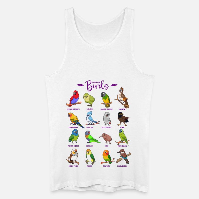 Verschiedene Cartoon Vögel - Männer Bio Tank Top - Weiß