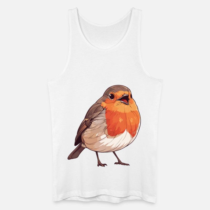 Robin Rotkehlchen - Männer Bio Tank Top - Weiß