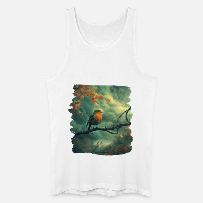 Robin Rotkehlchen - Männer Bio Tank Top - Weiß