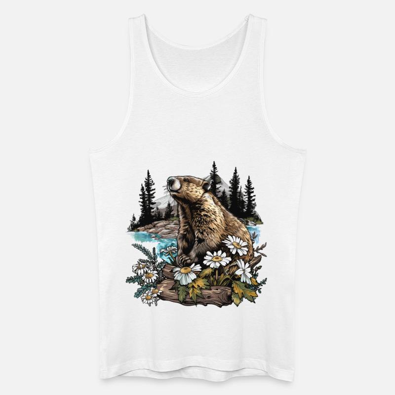 Beaver Biber - Männer Bio Tank Top - Weiß