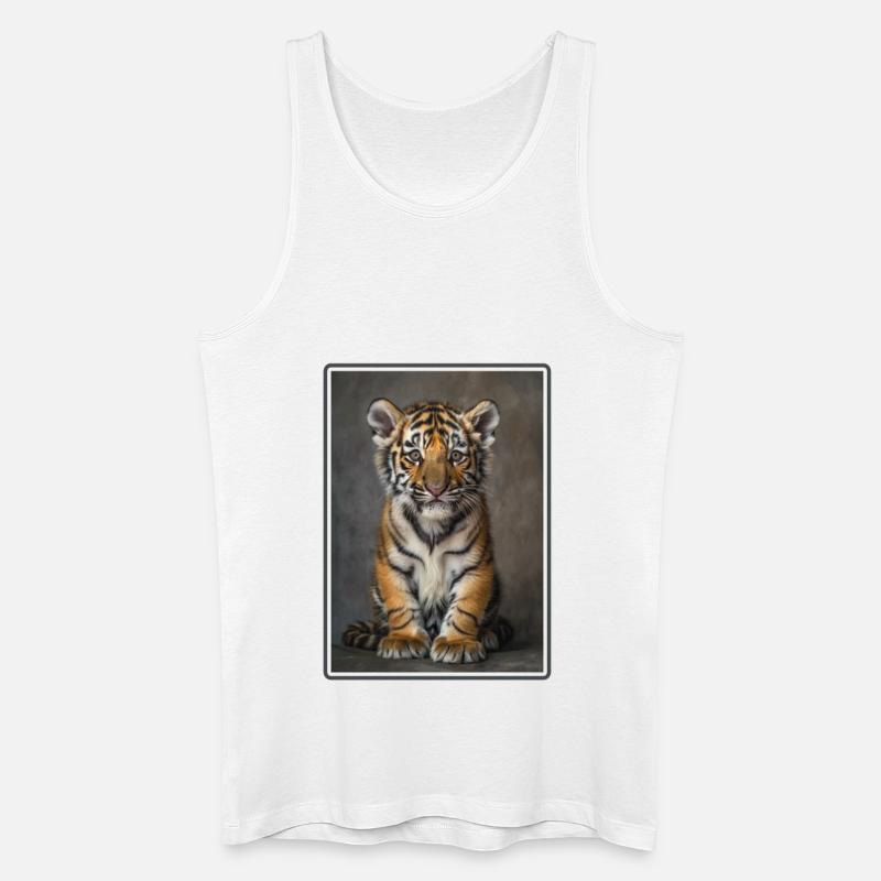 Tiger - Männer Bio Tank Top - Weiß