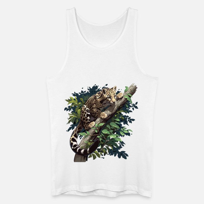 Clouded Leopard Nebelparder - Männer Bio Tank Top - Weiß
