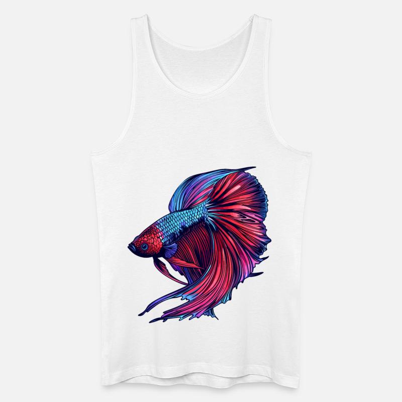 Bettas Betta Fisch Betta - Männer Bio Tank Top - Weiß