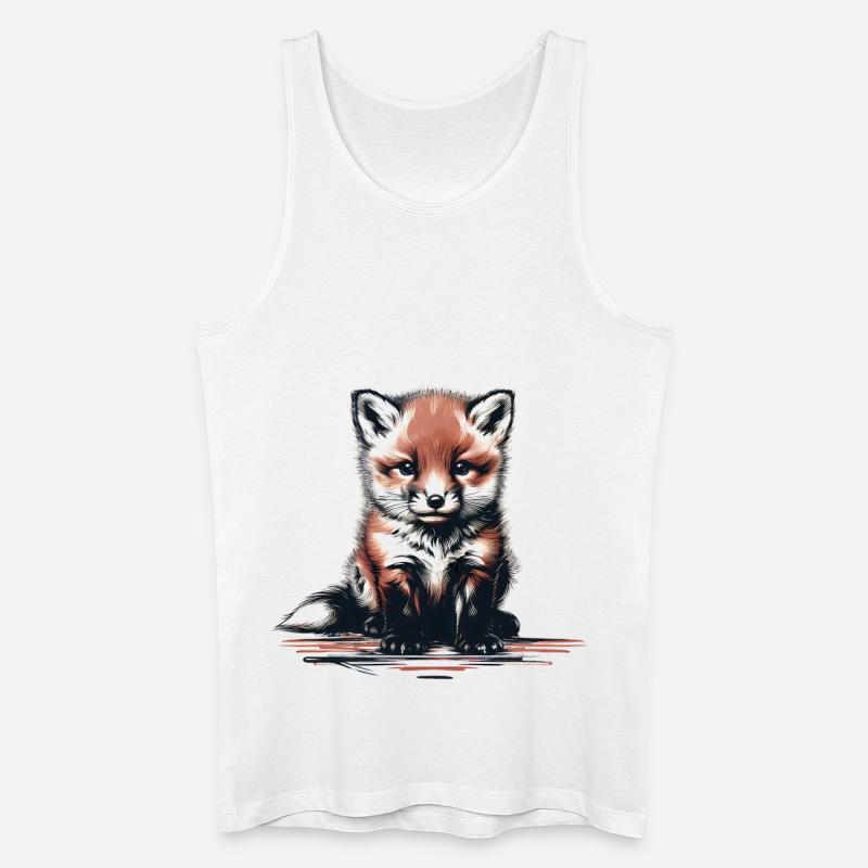 Fuchs Kinder Kind - Männer Bio Tank Top - Weiß