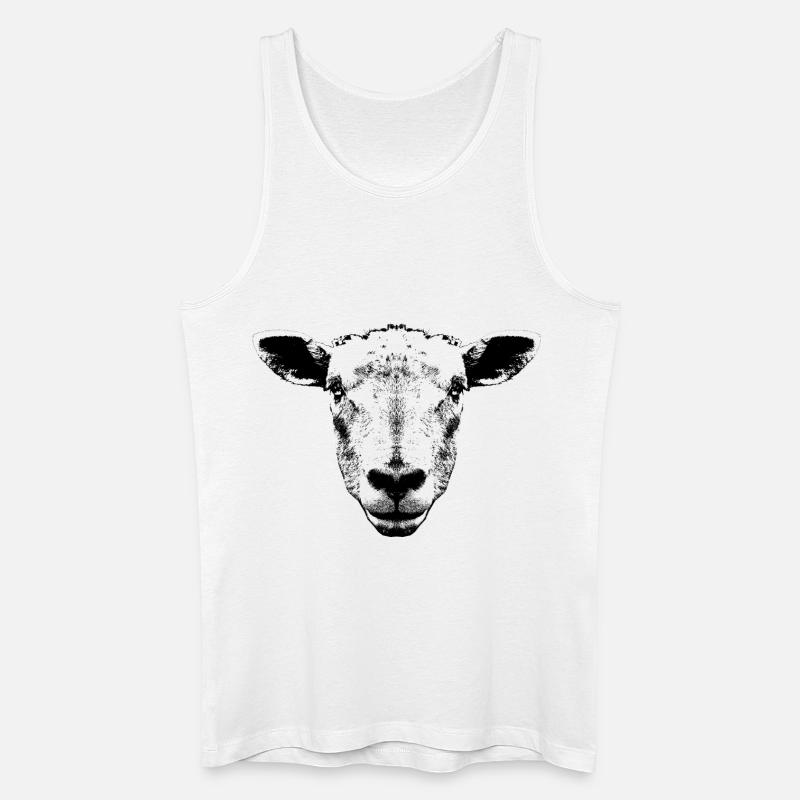Schaf / Portrait / Kopf - Männer Bio Tank Top - Weiß
