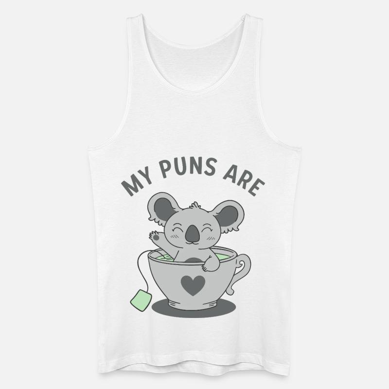 Koala-Tee-Wortspiele - Männer Bio Tank Top - Weiß