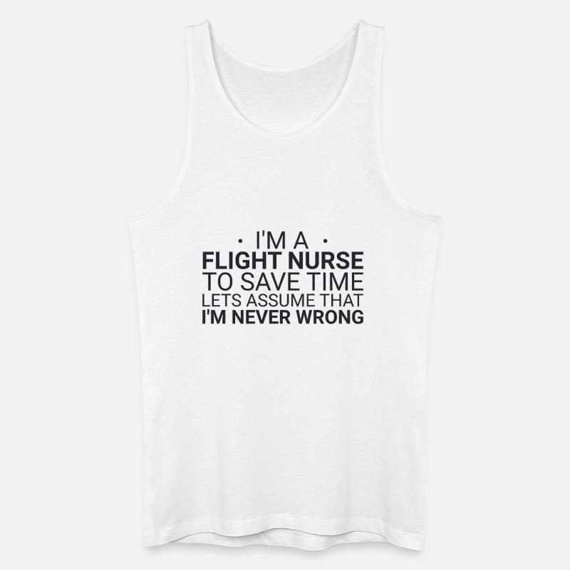 Flight Nurse Never Wrong Luftrettung - Männer Bio Tank Top - Weiß