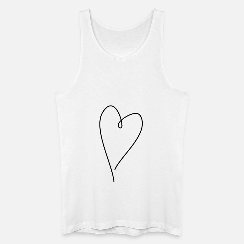 Cuore nero - Canotta ecologica da uomo - bianco