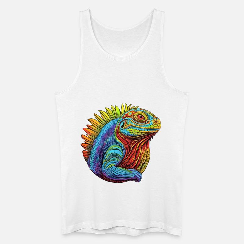 Leuchtende Eidechse - Männer Bio Tank Top - Weiß