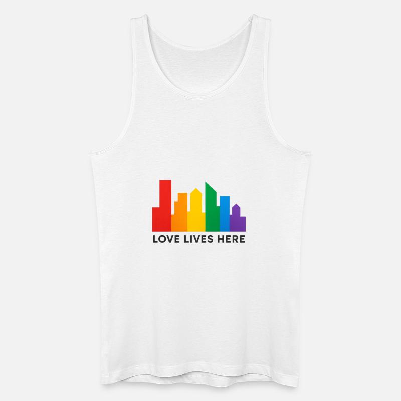 Rainbow Skyline Pride - Männer Bio Tank Top - Weiß