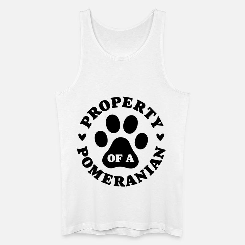 Eigentum eines Zwergspitzs - Männer Bio Tank Top - Weiß