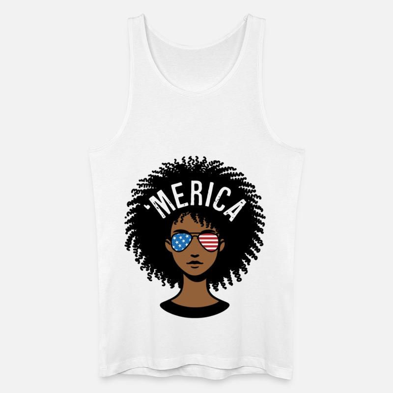 "merica Afro - Männer Bio Tank Top - Weiß