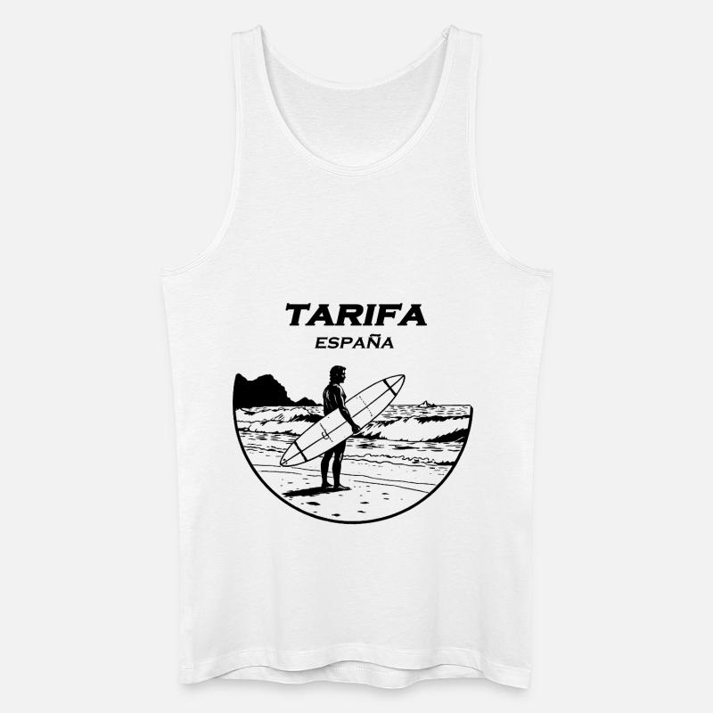 Tarifa Surfer Stempel - Männer Bio Tank Top - Weiß